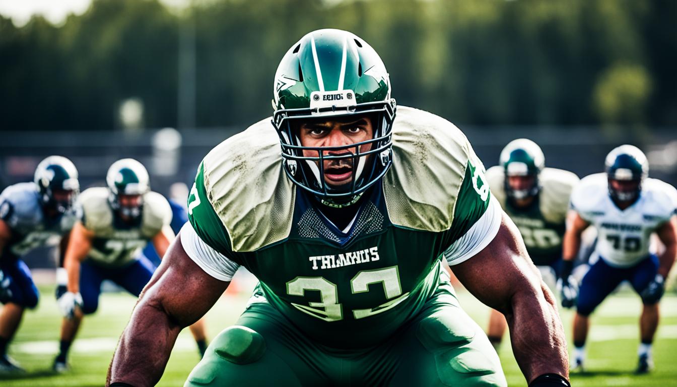 Football Lineman Makes Football Work